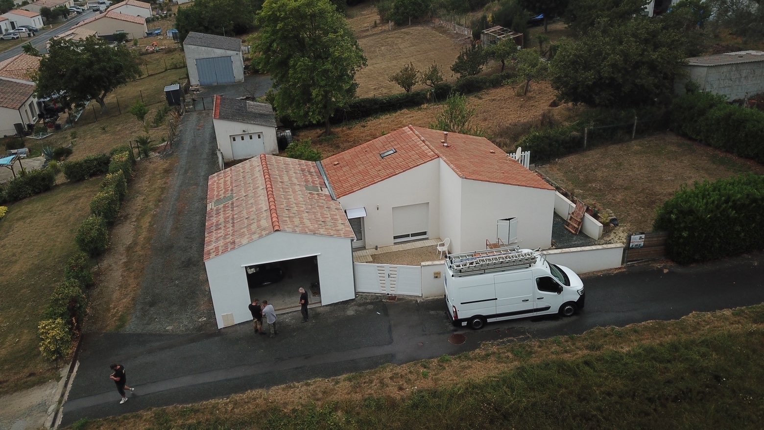 Vue drone chantier toiture
